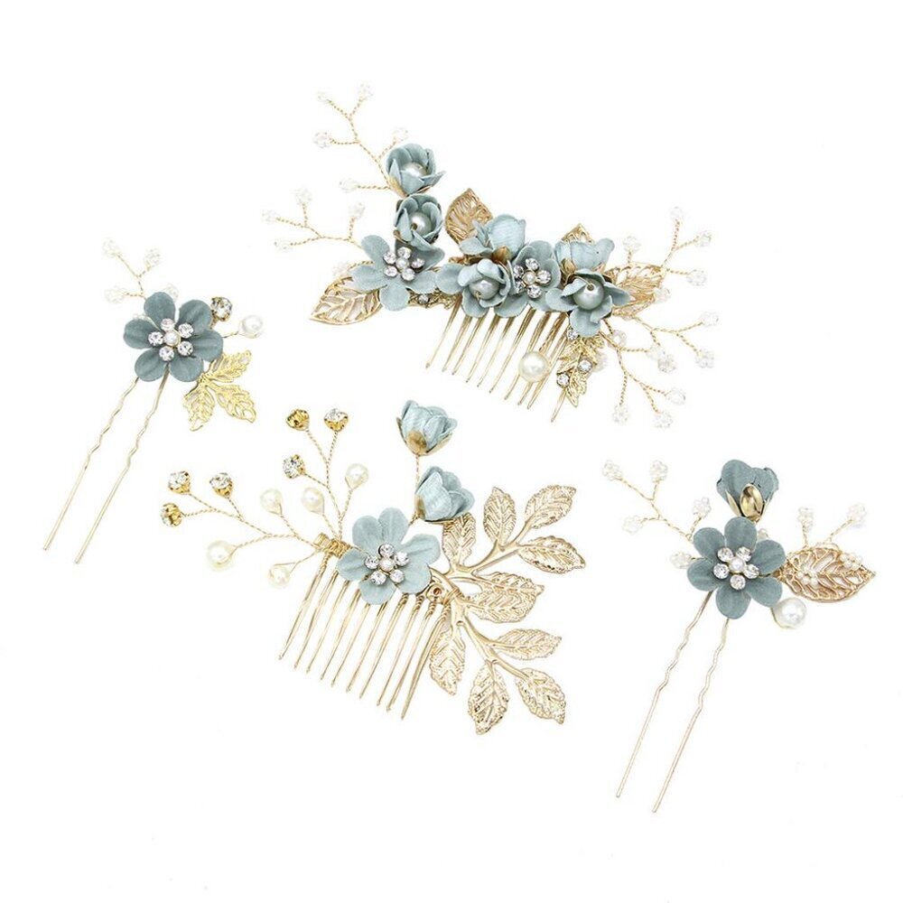 Wedding Hair Comb Set Metal Rhinestone Bridal Accessories for Wedding Dress